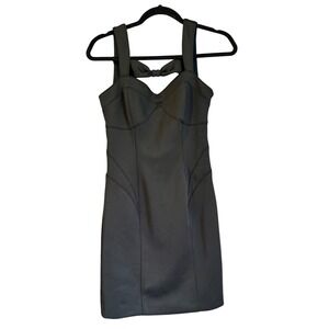 Guess‎ Black Bow Back Cutout Mini Dress Size 4 Bodycon LBD Scuba Sleeveless